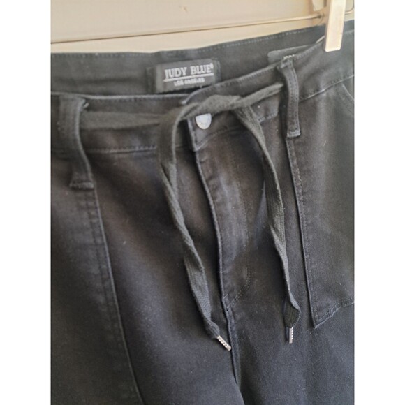 Judy Blue Womens Jeans Black Size 15 32 Jogger Stretch Drawstring High Rise - Picture 3 of 10